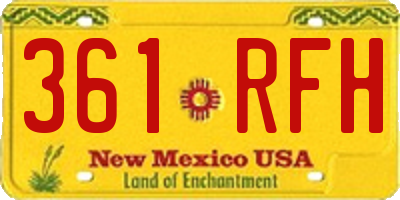 NM license plate 361RFH