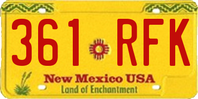 NM license plate 361RFK