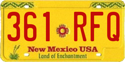 NM license plate 361RFQ
