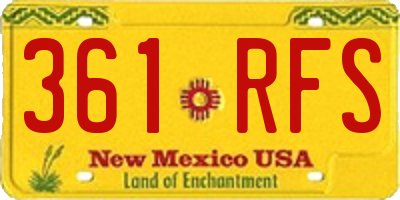 NM license plate 361RFS