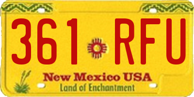 NM license plate 361RFU