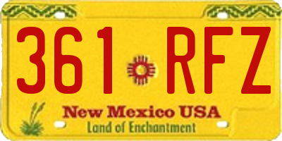 NM license plate 361RFZ