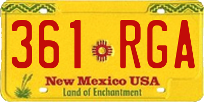 NM license plate 361RGA