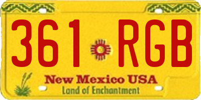 NM license plate 361RGB
