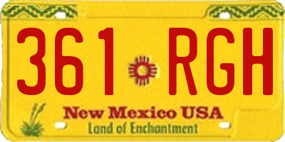 NM license plate 361RGH