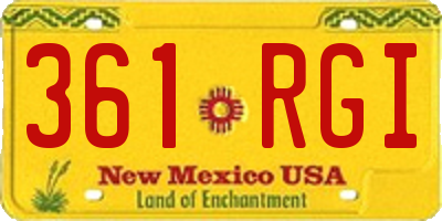NM license plate 361RGI