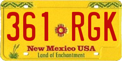 NM license plate 361RGK