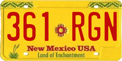 NM license plate 361RGN