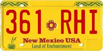 NM license plate 361RHI