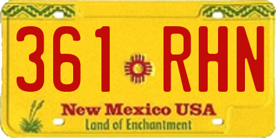 NM license plate 361RHN