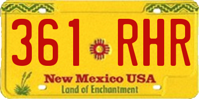 NM license plate 361RHR