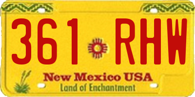 NM license plate 361RHW