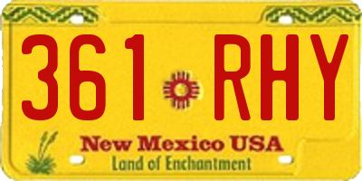 NM license plate 361RHY