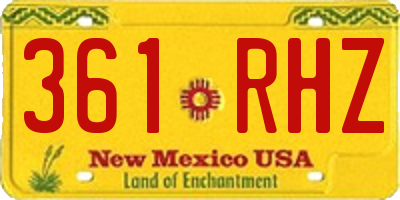 NM license plate 361RHZ