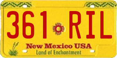 NM license plate 361RIL