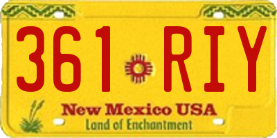 NM license plate 361RIY