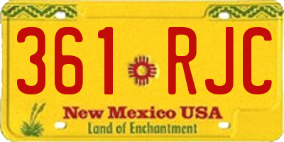 NM license plate 361RJC