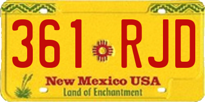 NM license plate 361RJD