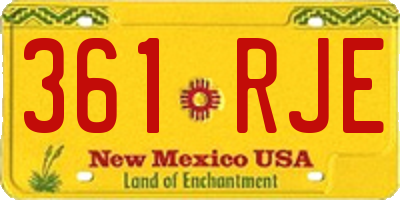 NM license plate 361RJE