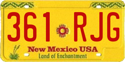 NM license plate 361RJG