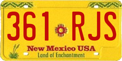 NM license plate 361RJS