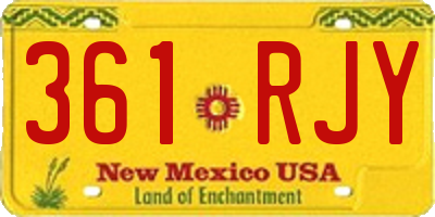 NM license plate 361RJY