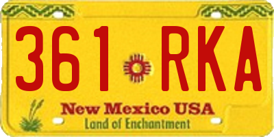 NM license plate 361RKA