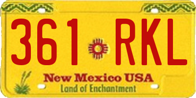 NM license plate 361RKL