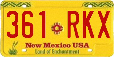 NM license plate 361RKX