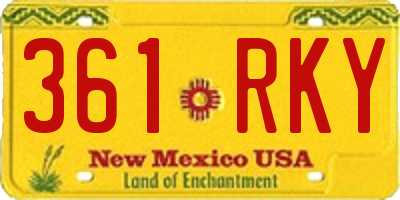 NM license plate 361RKY