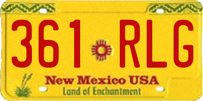 NM license plate 361RLG