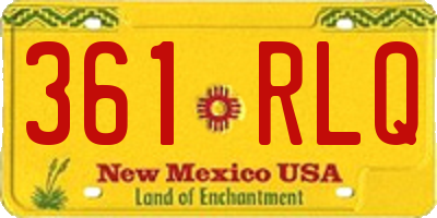 NM license plate 361RLQ
