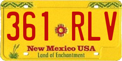 NM license plate 361RLV