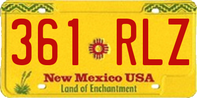 NM license plate 361RLZ