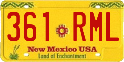 NM license plate 361RML