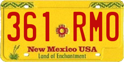 NM license plate 361RMO