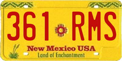 NM license plate 361RMS