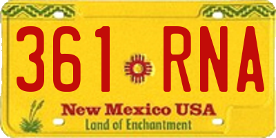 NM license plate 361RNA