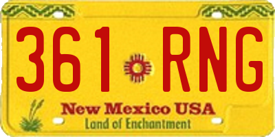 NM license plate 361RNG