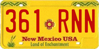 NM license plate 361RNN