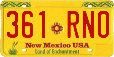 NM license plate 361RNO