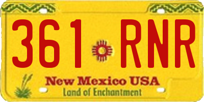 NM license plate 361RNR