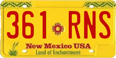 NM license plate 361RNS