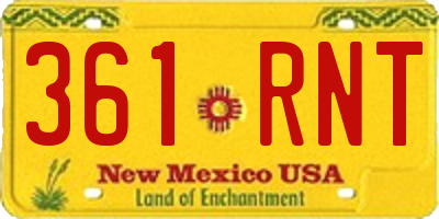 NM license plate 361RNT