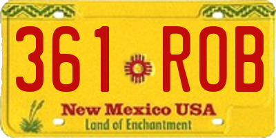 NM license plate 361ROB