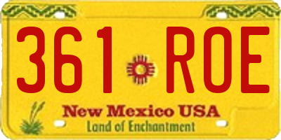 NM license plate 361ROE