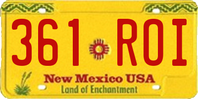 NM license plate 361ROI