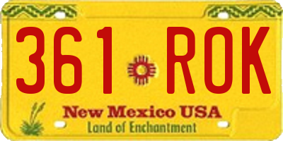 NM license plate 361ROK