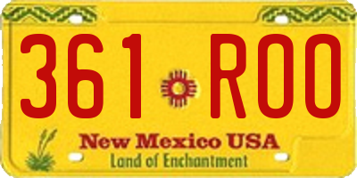 NM license plate 361ROO