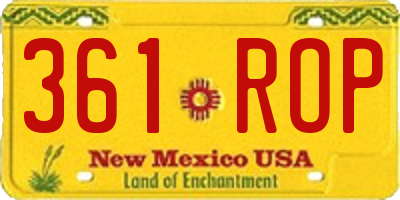NM license plate 361ROP